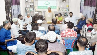 হাসান মার্কেট দোকান মালিক ও ব্যবসায়ী সমিতির মানববন্ধন বুধবার