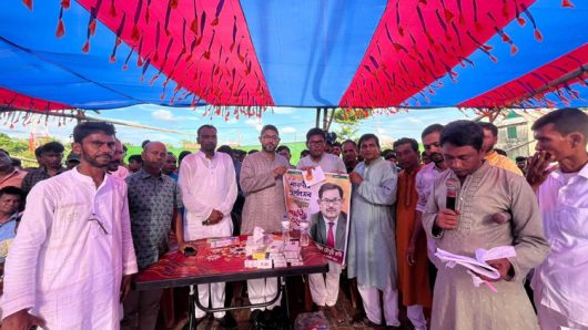 শাল্লায় পূজা মণ্ডপ পরিদর্শনে ব্যারিষ্টার মাহাদীন চৌধুরী